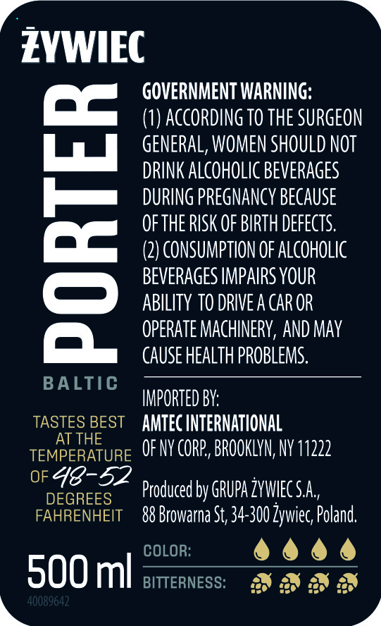 TABC label artwork for Zywiec Porter