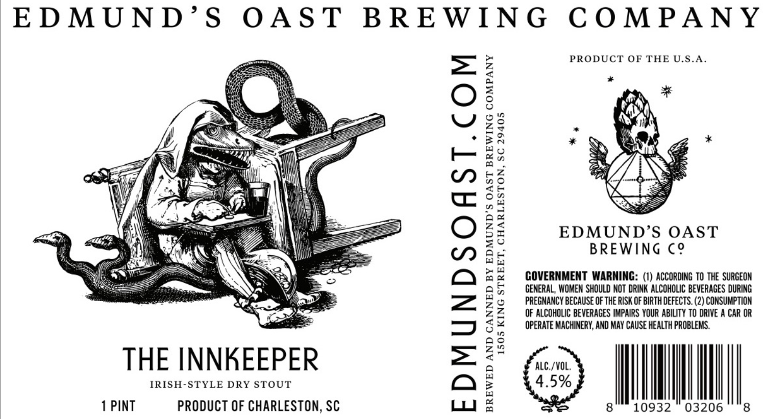 TABC label artwork for Edmund's Oast Brewing Co. The Innkeeper