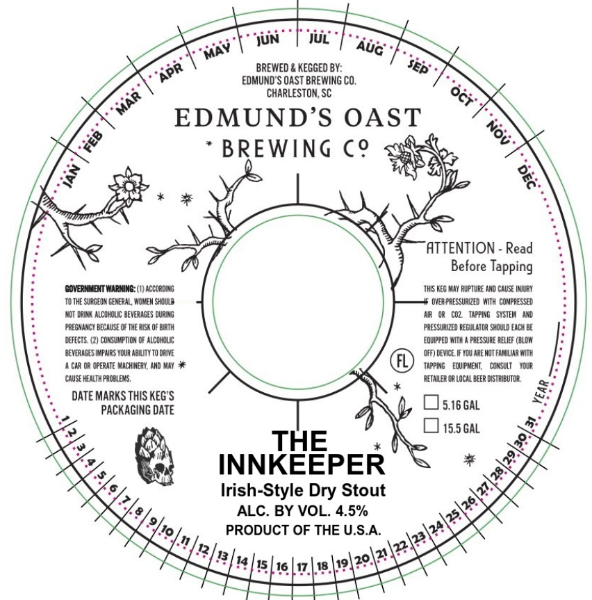 TABC label artwork for Edmund's Oast Brewing Co. The Innkeeper