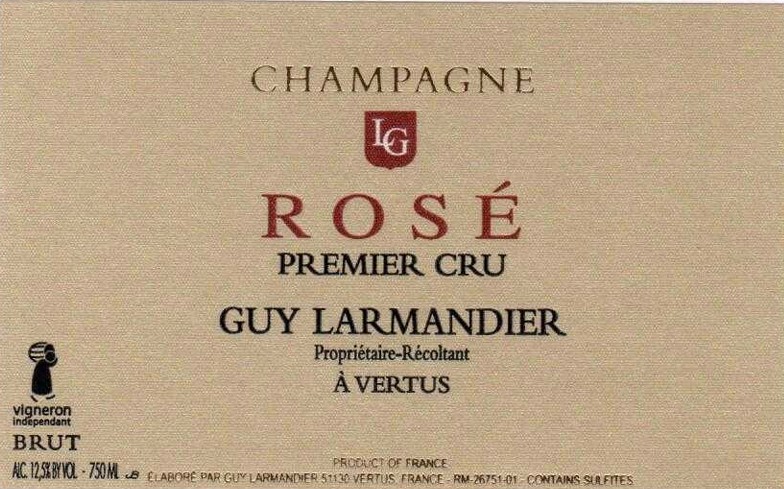 TABC label artwork for Champagne Guy Larmandier Vertus 1er Cru Rose Brut