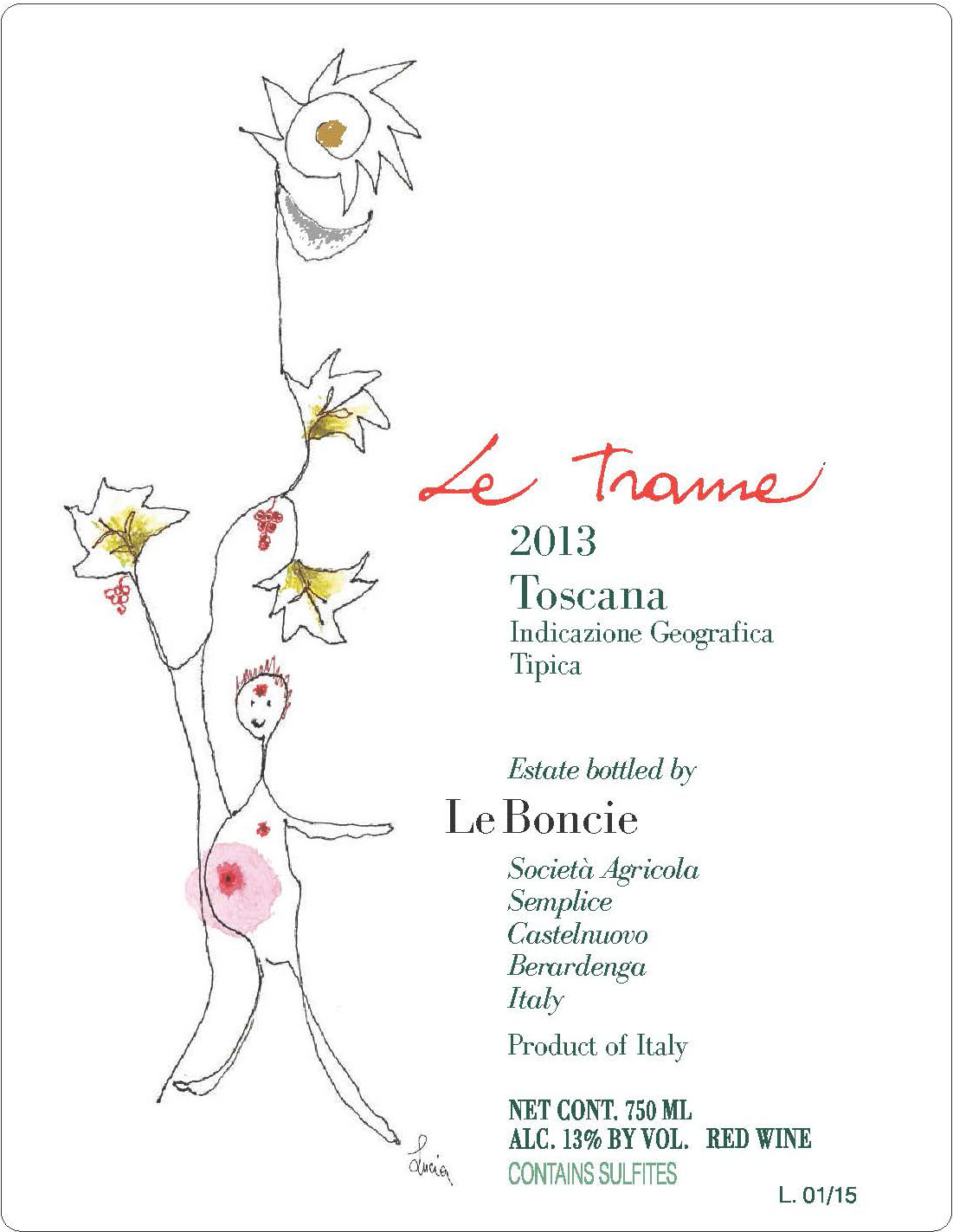 TABC label artwork for Le Boncie Le Trame IGP Toscana