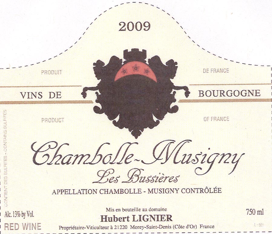 TABC label artwork for Hubert Lignier Chambolle-Musigny Les Bussieres