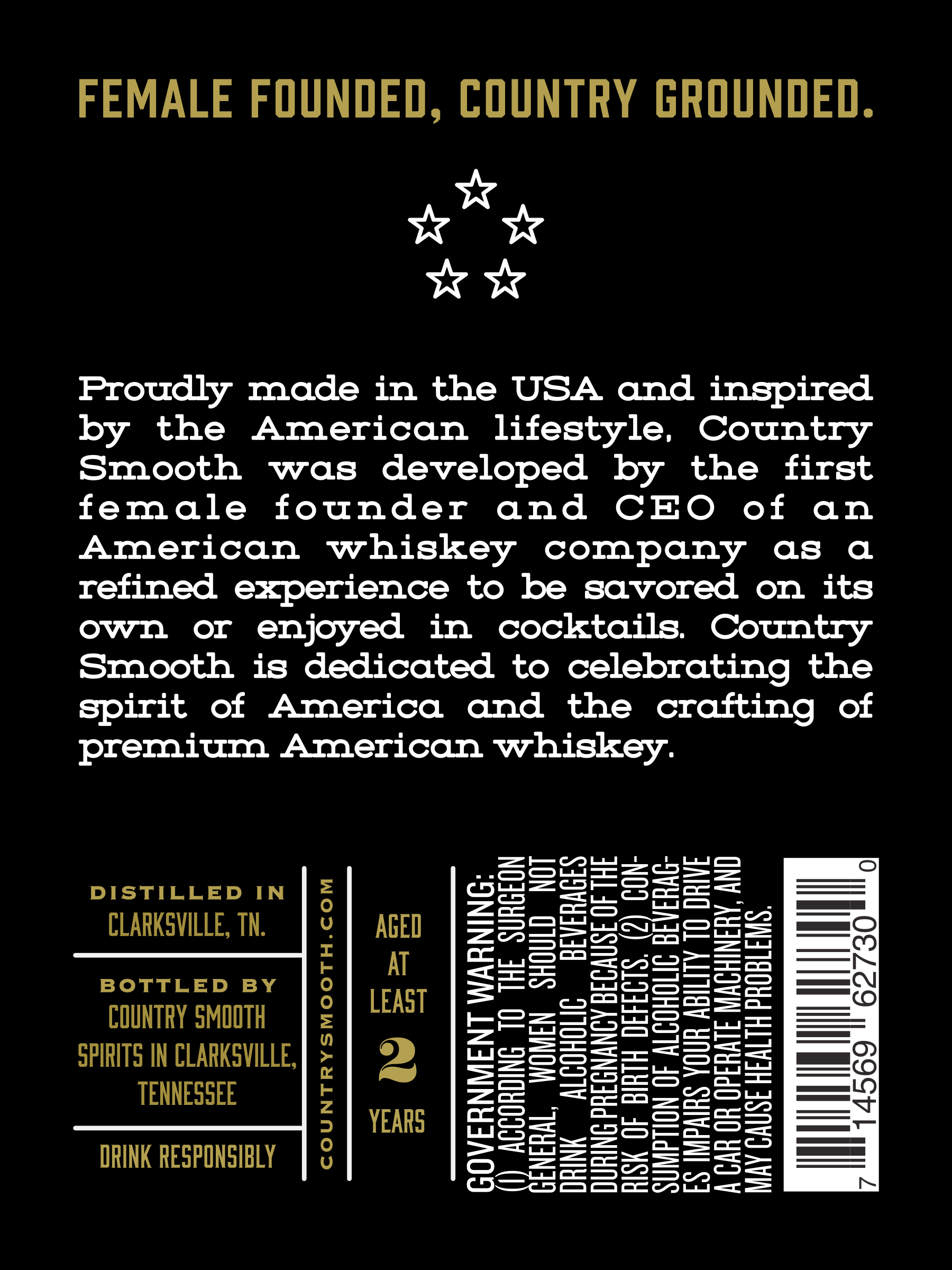 TABC label artwork for Country Smooth Small Batch Tennessee Straight Bourbon Whiskey
