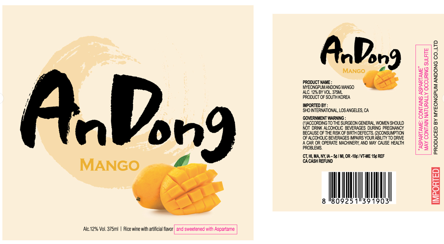 TABC label artwork for ANDONG MANGO