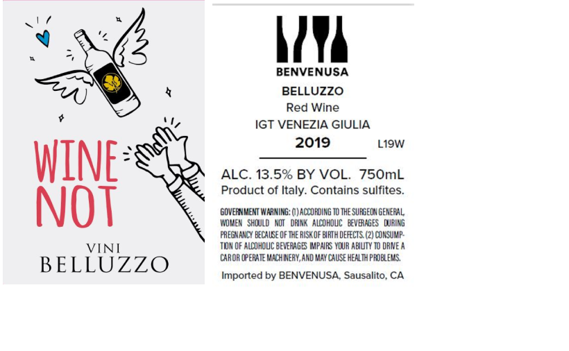 TABC label artwork for Belluzzo Wine Not Venezia Giulia