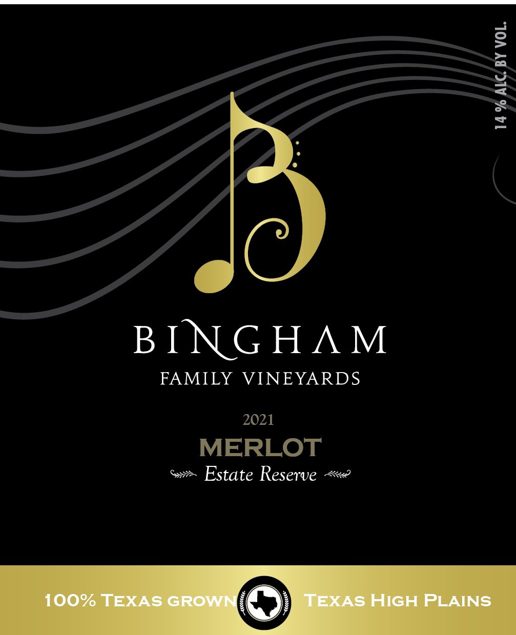 TABC label artwork for BINGHAM FAMILY VINEYARDS RESERVE MERLOT