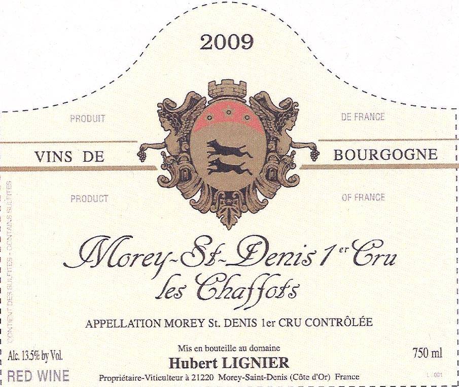 TABC label artwork for Hubert Lignier Morey-Saint-Denis 1er Cru Les Chaffots