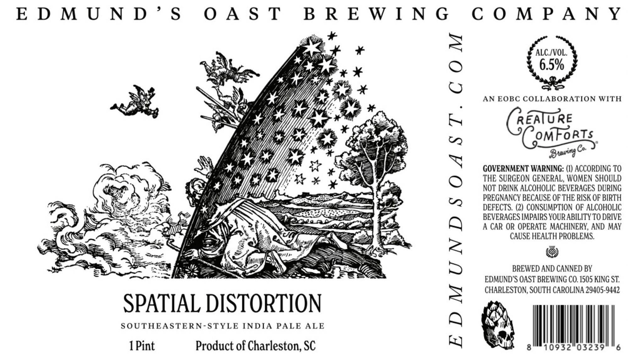 TABC label artwork for Edmund's Oast Brewing Co. Spatial Distortion