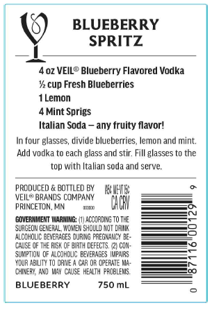 TABC label artwork for VEIL BLUEBERRY