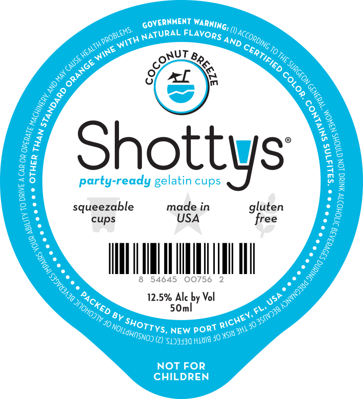 TABC label artwork for Shottys Coconut Breeze