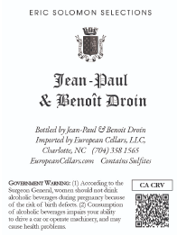 TABC label artwork for JEAN PAUL ET BENOIT DROIN MONTEE DE TONNERRE