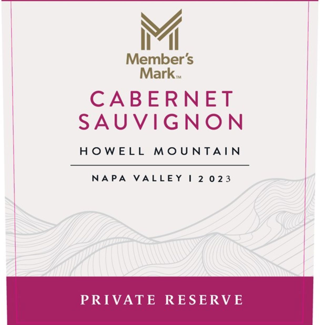 TABC label artwork for Member's Mark Private Reserve Cabernet Sauvignon Howell Mountain