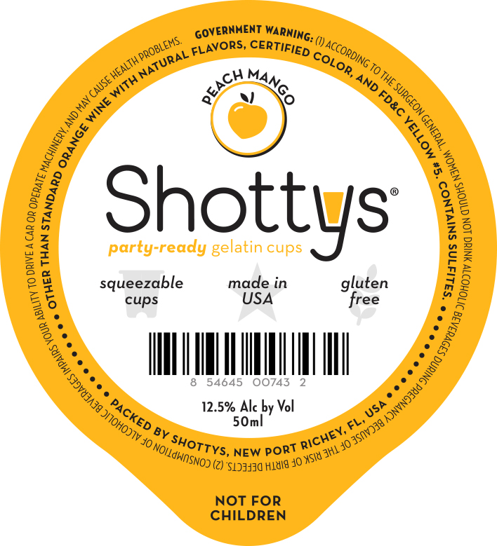 TABC label artwork for Shottys Peach Mango