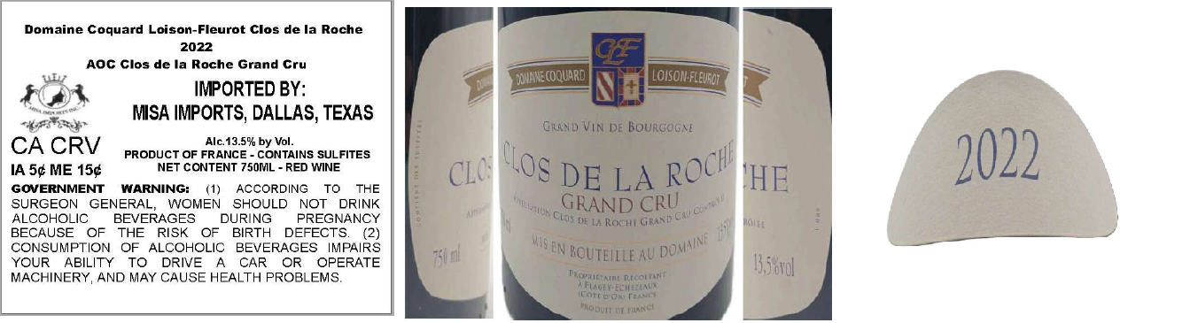 TABC label artwork for DOMAINE COQUARD LOISON-FLEUROT CLOS DE LA ROCHE