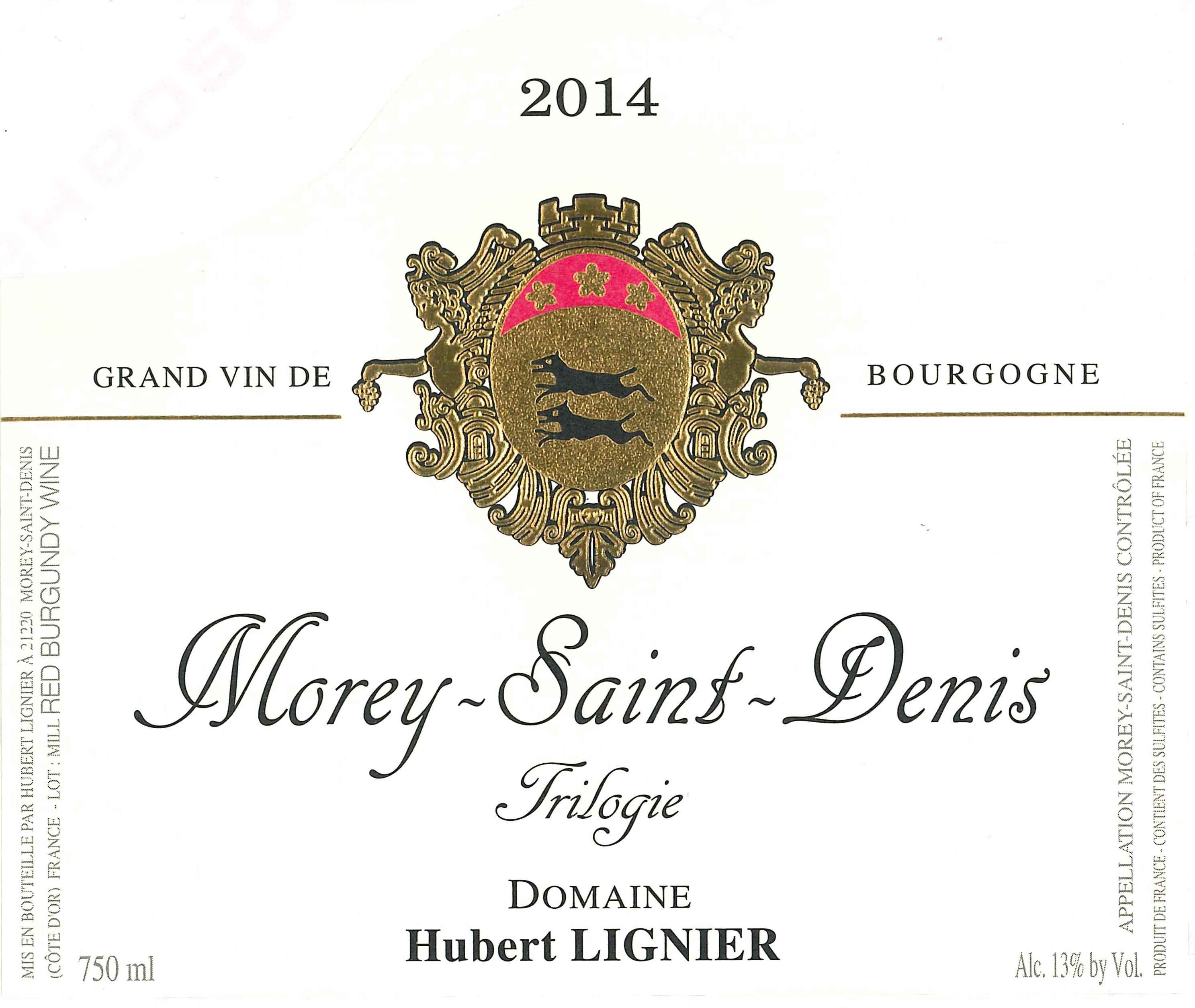 TABC label artwork for Hubert Lignier Morey-Saint-Denis Trilogie