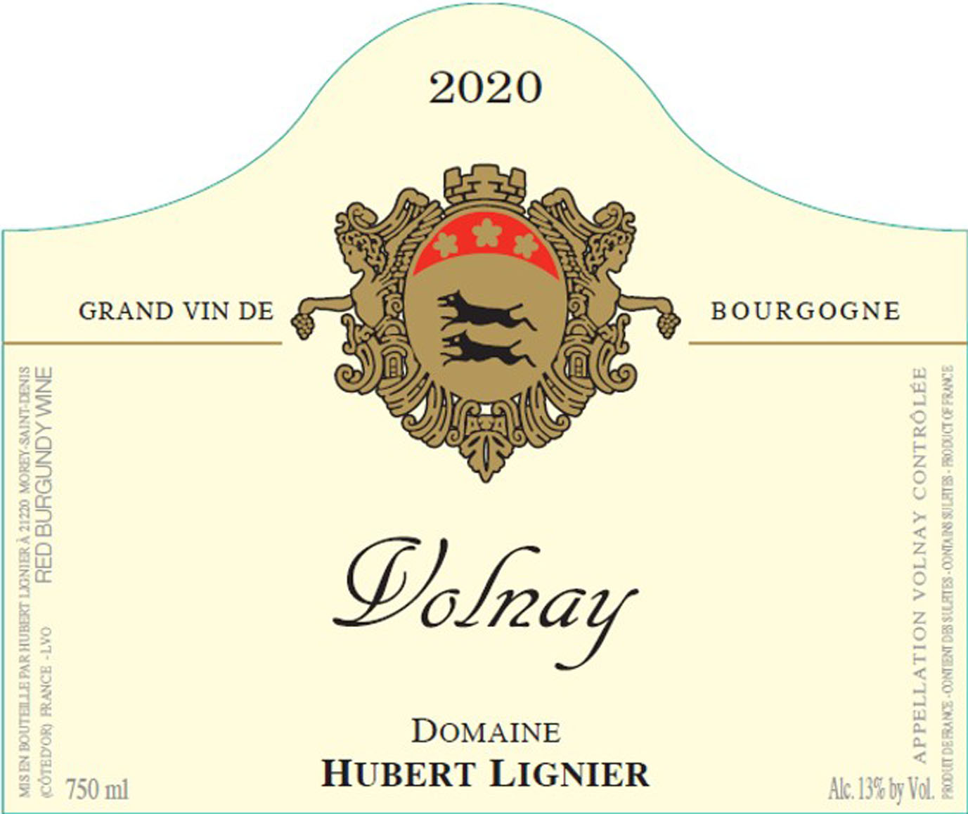 TABC label artwork for Hubert Lignier Volnay