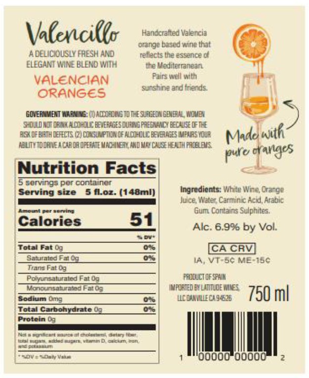 TABC label artwork for Valencillo Orange Wine