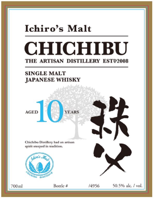 TABC label artwork for ICHIRO'S MALT CHICHIBU AGED 10 YEARS SINGLE MALT JAPANESE WHISKY