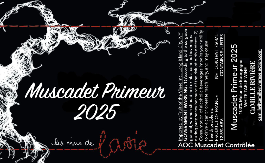 TABC label artwork for Les Vins de Lavie Primeur Muscadet White