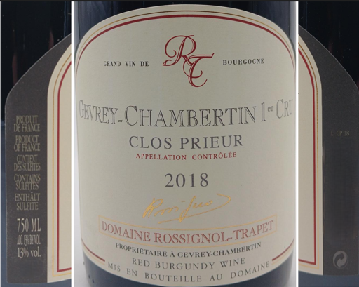 TABC label artwork for DOMAINE ROSSIGNOL-TRAPET CLOS PRIEUR