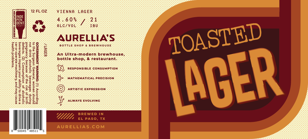 TABC label artwork for Toasted Lager