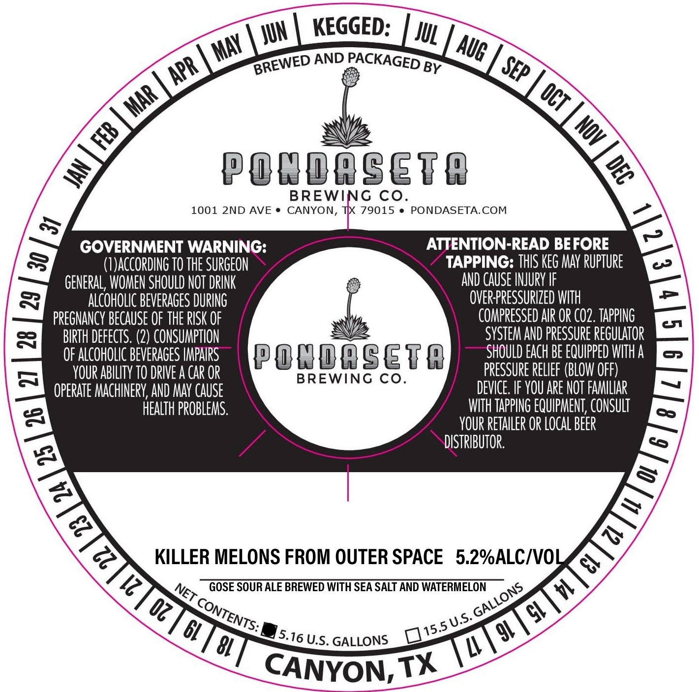 TABC label artwork for Killer Melons From Outer Space