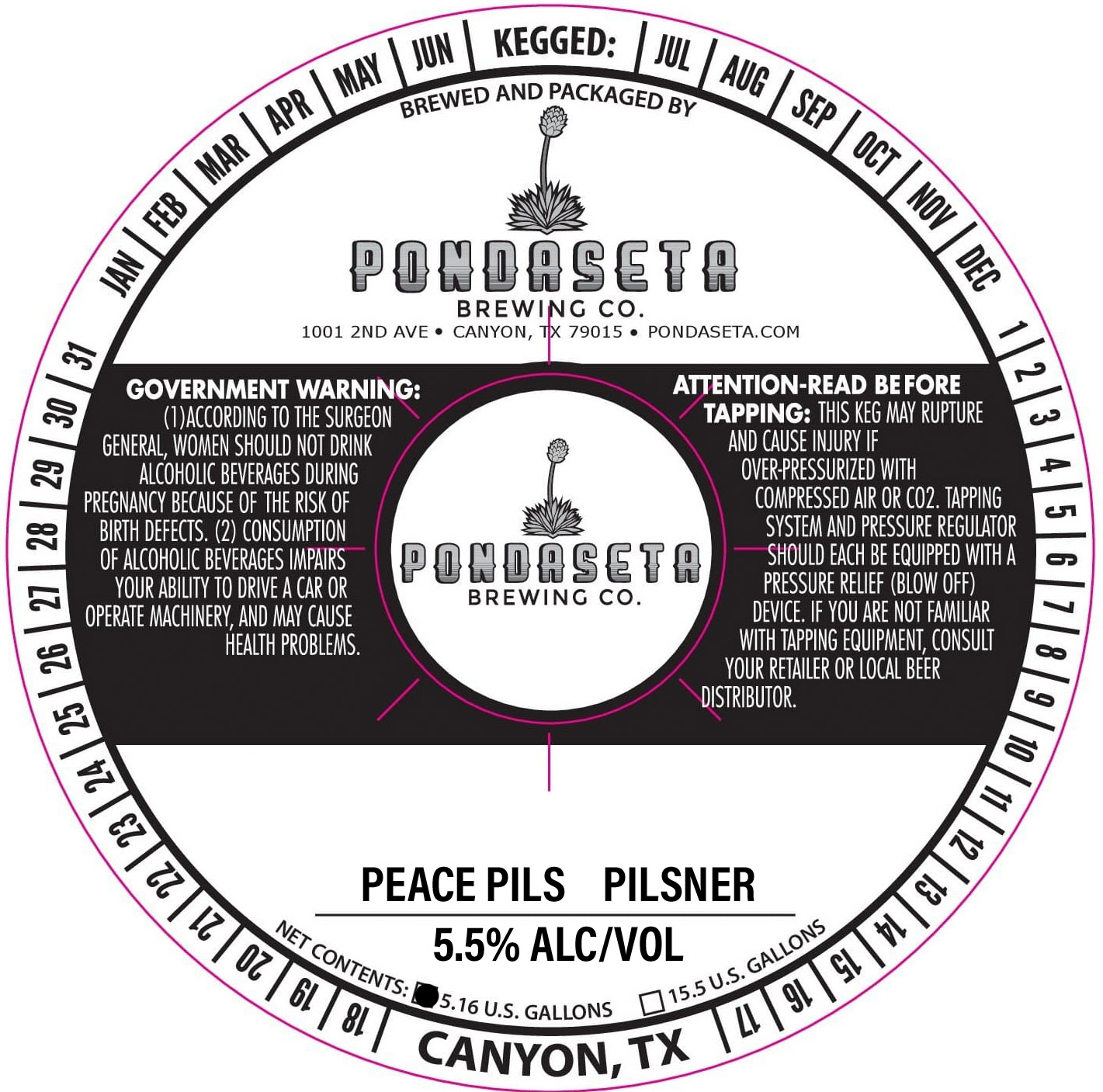 TABC label artwork for Peace Pils