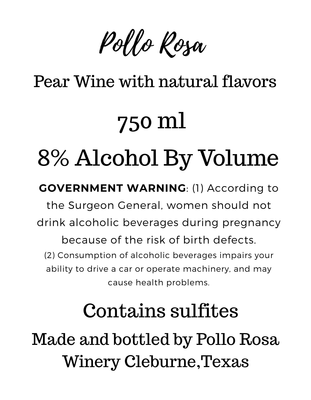TABC label artwork for POLLO ROSA WINERY JALAPEARNO