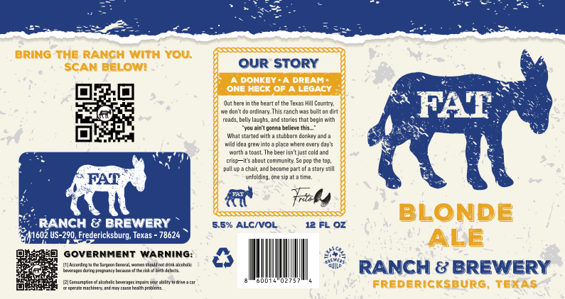 TABC label artwork for Fat Blonde