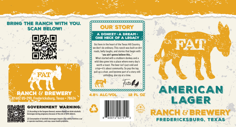 TABC label artwork for Fat American