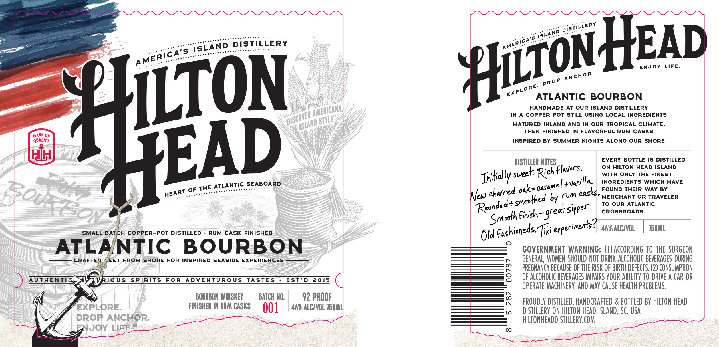 TABC label artwork for Hilton Head Atlantic Bourbon