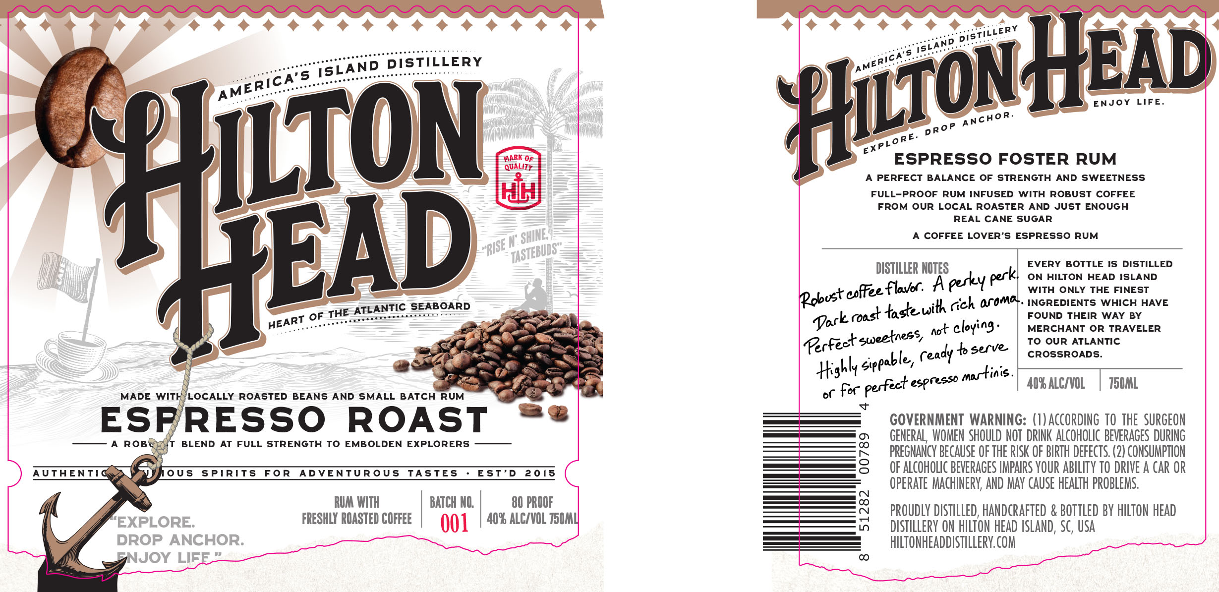 TABC label artwork for Hilton Head Espresso Roast Rum