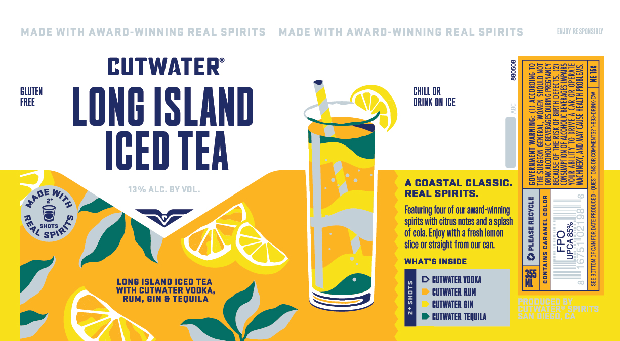 TABC label artwork for CUTWATER LONG ISLAND ICED TEA REVISED 12 OZ. CAN