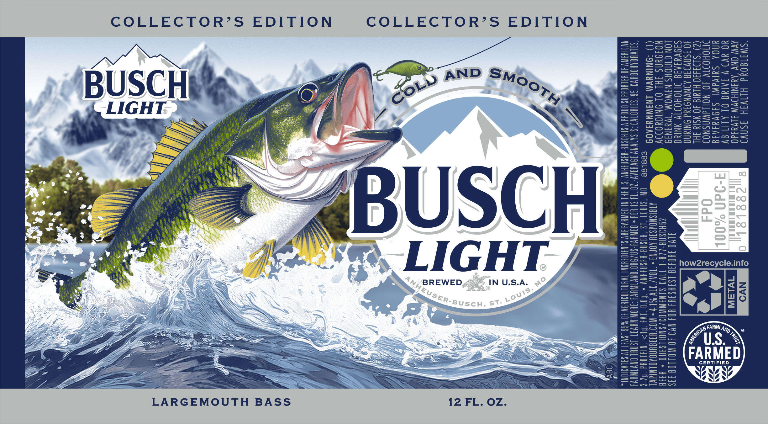 TABC label artwork for BUSCH LIGHT 2026 LARGEMOUTH BASS 12 OZ. CAN