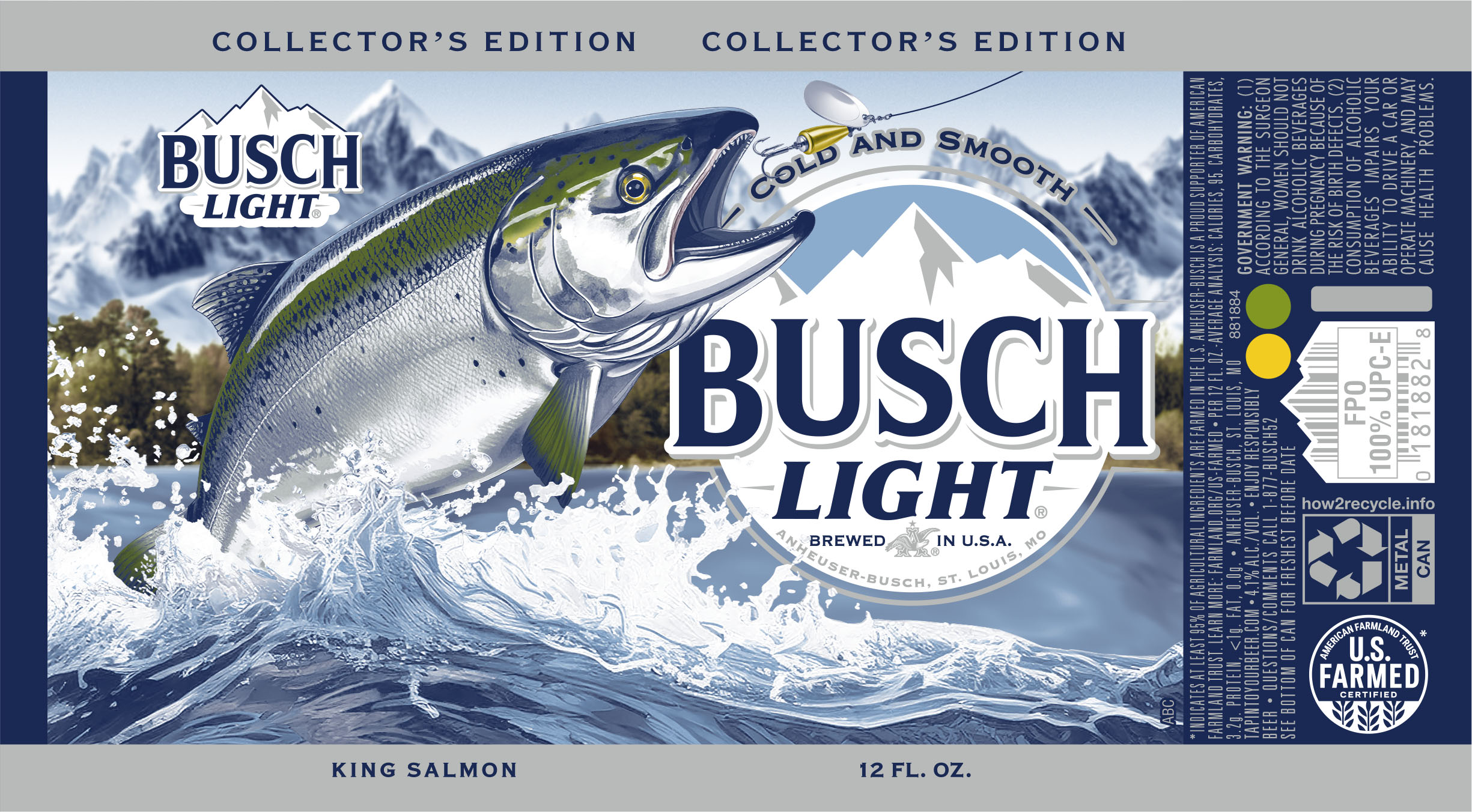 TABC label artwork for BUSCH LIGHT 2026 FISHING KING SALMON 12 OZ. CAN