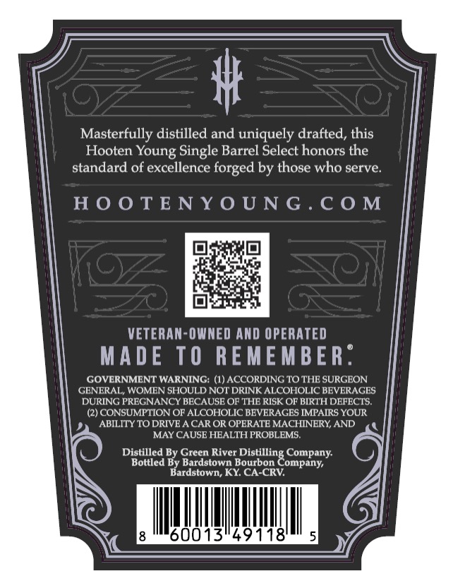 TABC label artwork for HOOTEN YOUNG SINGLE BARREL SELECT