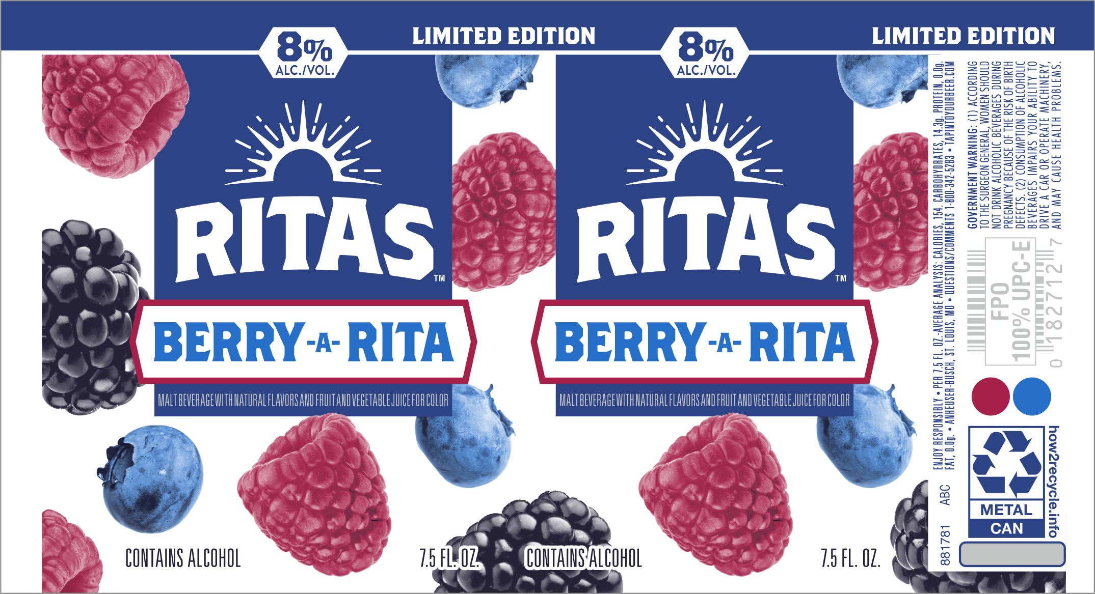 TABC label artwork for RITAS BERRY-A-RITA 7.5 OZ. CAN