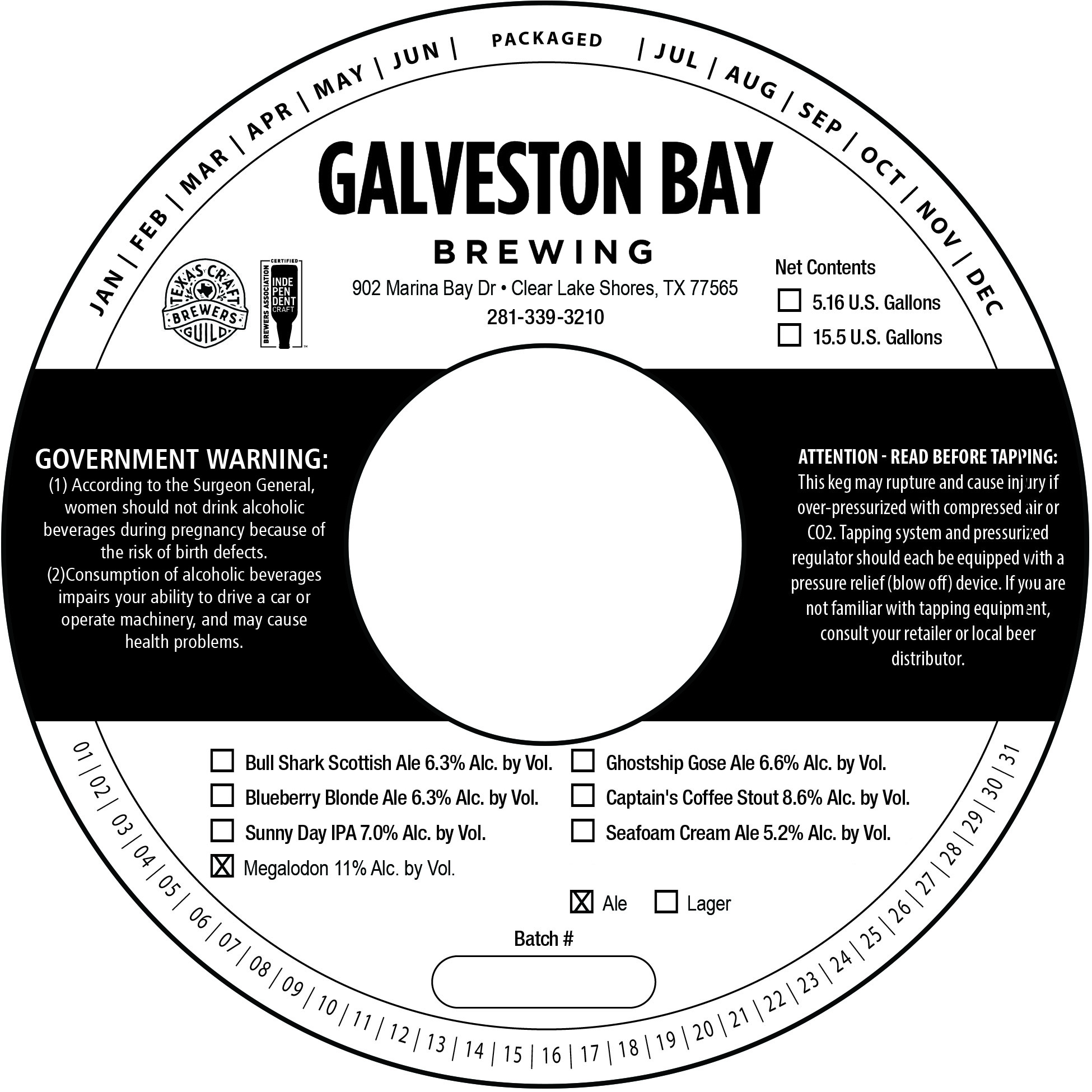 TABC label artwork for Megalodon