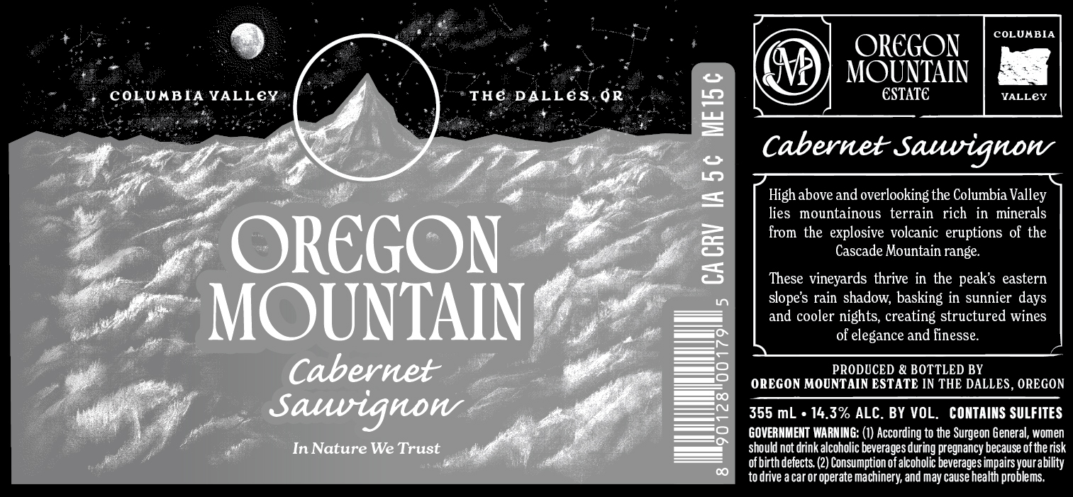 TABC label artwork for OREGON MOUNTAIN CABERNET SAUVIGNON