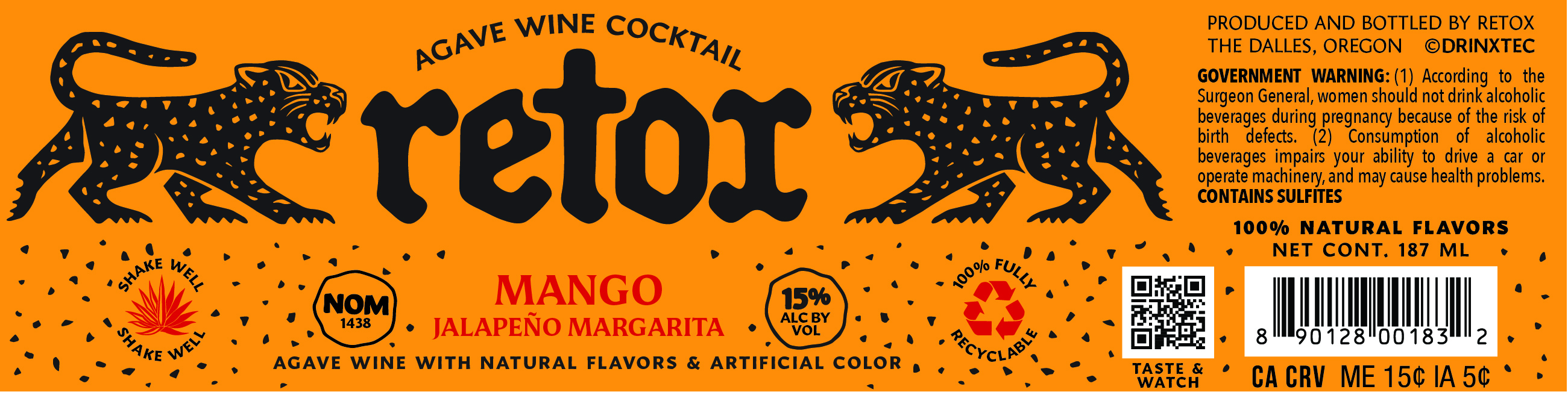 TABC label artwork for RETOX MANGO JALAPENO MARGARITA