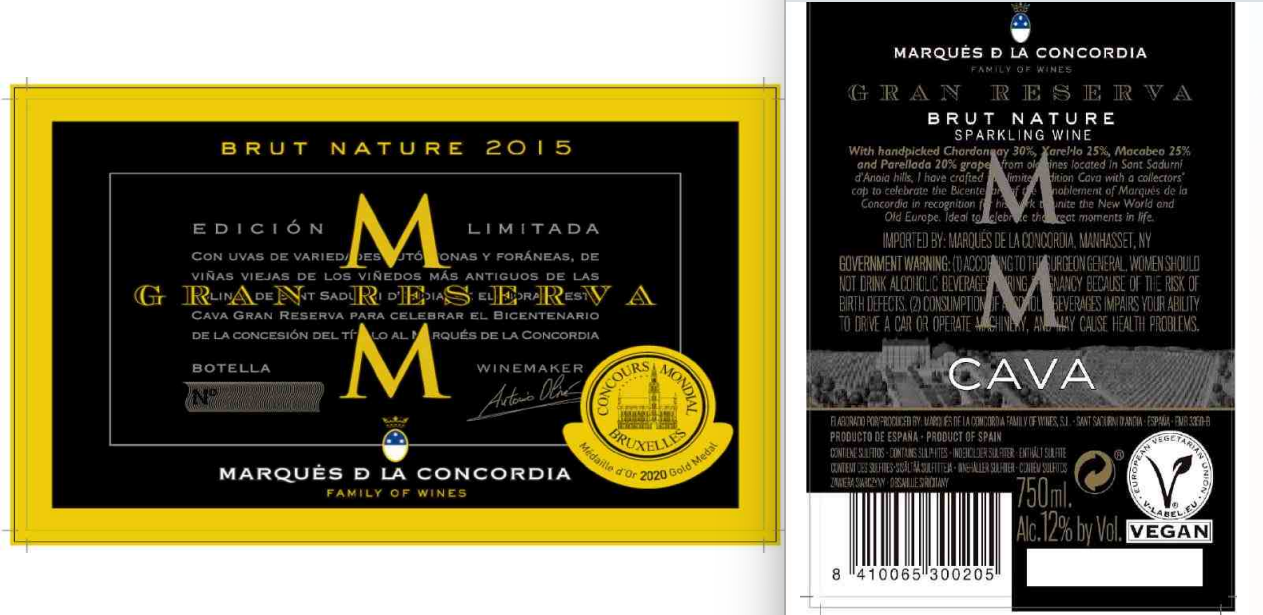 TABC label artwork for Marques De La Concordia Gran Reserva MM