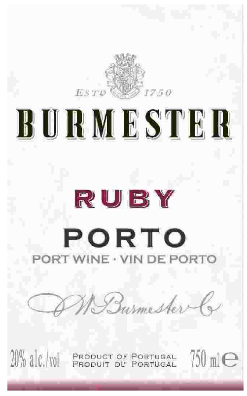 TABC label artwork for BURMESTER RUBY PORTO