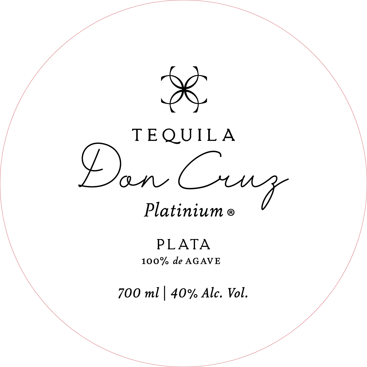 TABC label artwork for Tequila Don Cruz Platinium Plata