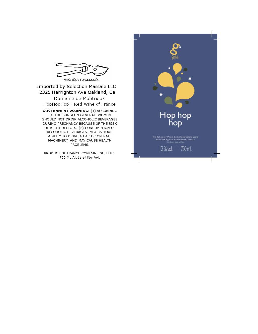 TABC label artwork for Gout a Goutte, HopHopHop
