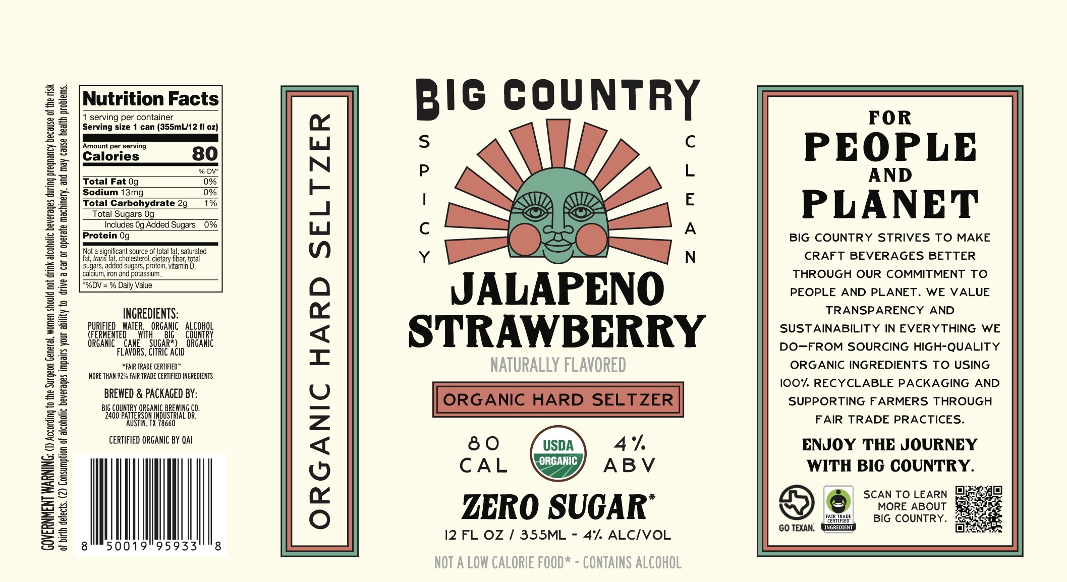 TABC label artwork for Jalapeno Strawberry Organic Hard Seltzer