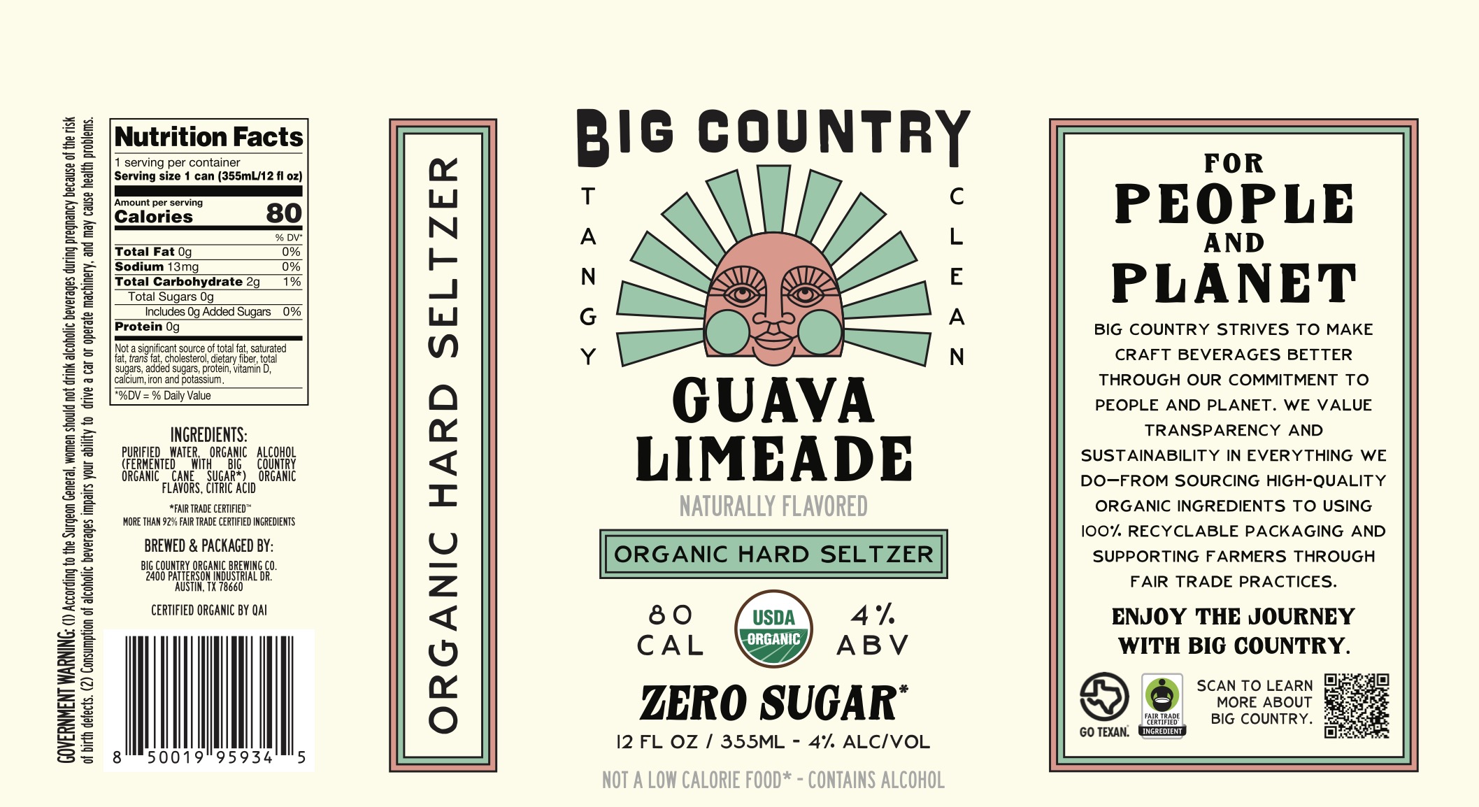 TABC label artwork for Guava Limeade Organic Hard Seltzer