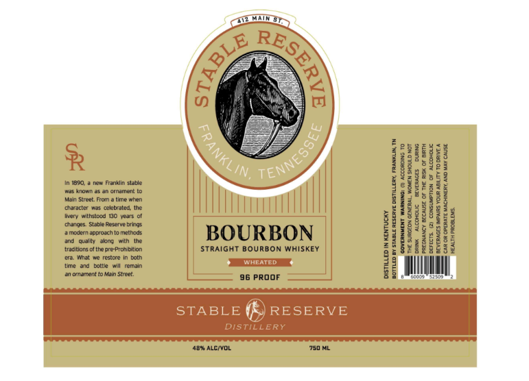 TABC label artwork for STABLE RESERVE WHEATED BOURBON