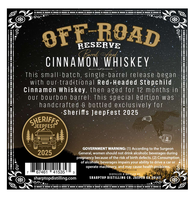 TABC label artwork for OFF-ROAD RESERVE BARREL AGED CINNAMON WHISKEY