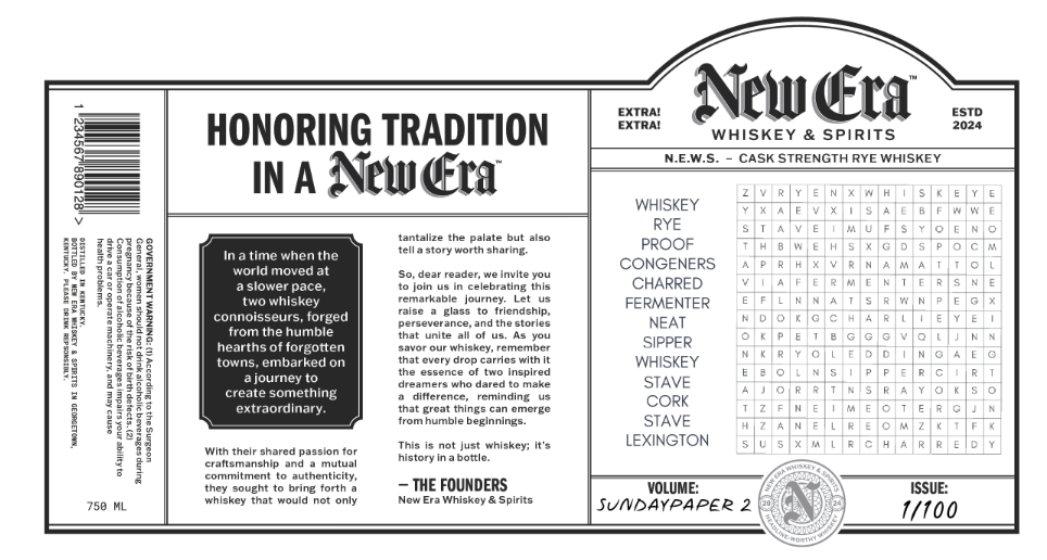 TABC label artwork for NEW ERA SUNDAY PAPER 2