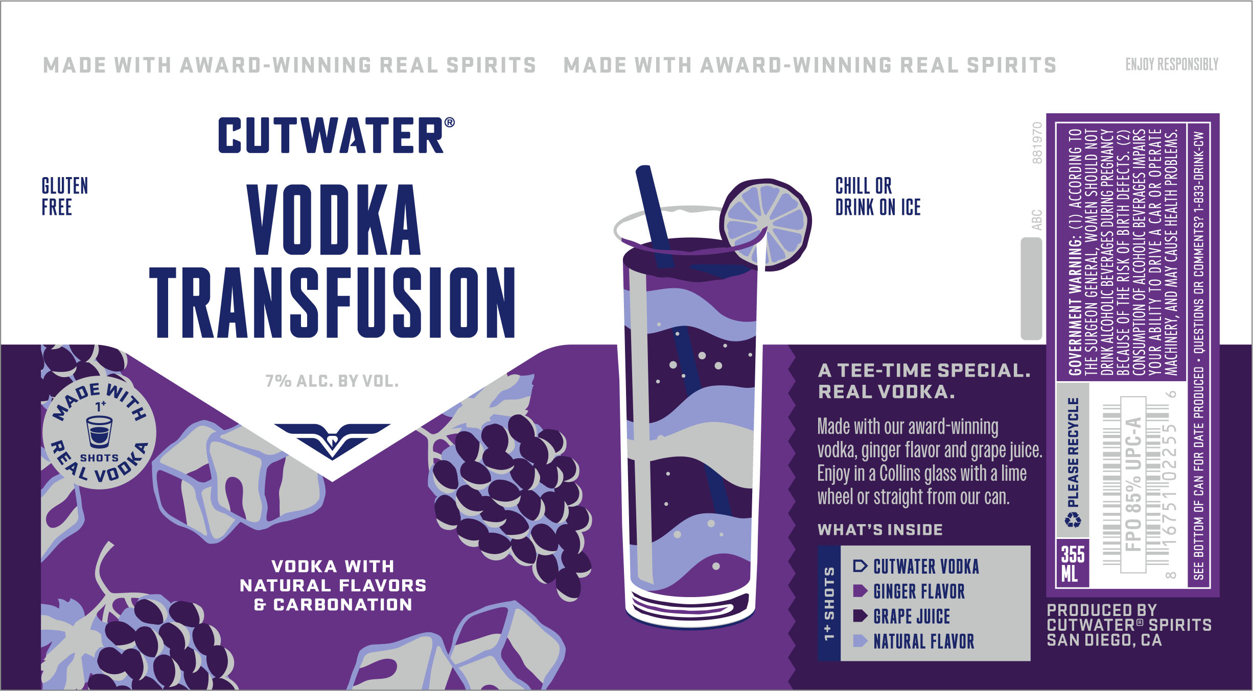 TABC label artwork for CUTWATER VODKA TRANSFUSION REVISED 12 OZ. CAN